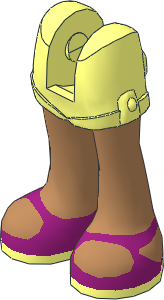 Figure Friends Legs with Shorts with Medium Nougat Legs and Magenta Sandals Pattern