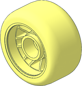 Wheel 13.4 x 24 with Integral Smooth Racing Tyre