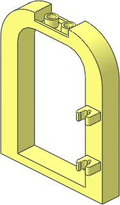 Door Frame  1 x  6 x  6.333 with Rounded Top and Front Right Clips