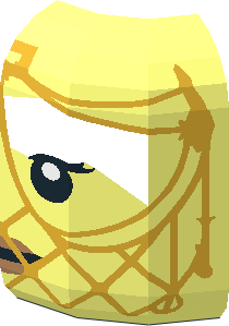 ~Minifig Head with Gold Mesh Veil Half Pattern