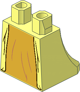 Minifig Hips and Skirt with Under Dress/Robe with Gold Dress and Dark Brown Trim Pattern