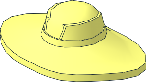 Minifig Hat Fedora with Wide Brim