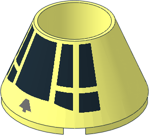 Cone 4 x  4 x  2 Hollow Without Studs with Black SW Millenium Falcon Cockpit Pattern