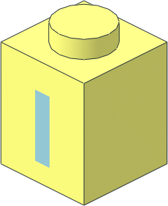 Brick  1 x  1 with Lightblue "I" Pattern