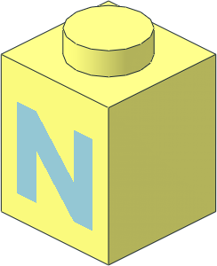 Brick  1 x  1 with Lightblue "N" Pattern