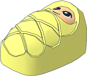 Minifig Bundled Baby with Stud Holder on Back with Light Nougat Smiling Face and Large Eyes Pattern