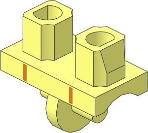 Minifig Hips with Diving Suit Orange Stripes Pattern