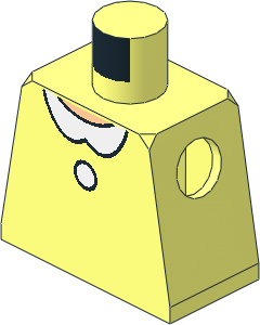 Minifig Torso with White Collar and Button Pattern