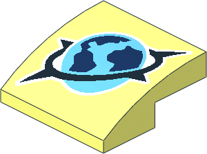 Slope Brick Curved  2 x  2 x  0.667 with Arctic Explorer Symbol Pattern