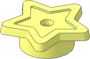 =Plate  1 x  1 Round with Five-Pointed Star Top and Pin Hole