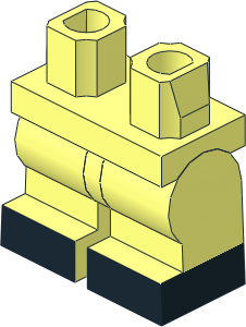 Minifig Hips and Legs Medium with Black Shoes Pattern
