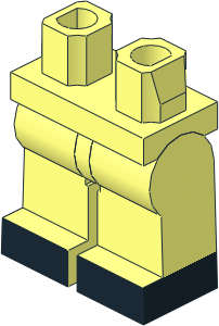 Minifig Hips and Legs with Black Shoes Pattern