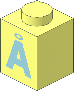 Brick  1 x  1 with Lightblue "Å" (A Ring) Pattern