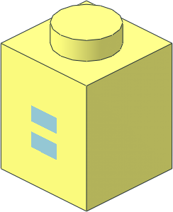 Brick  1 x  1 with Lightblue Equality Pattern