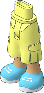 Figure Friends Hips and Legs with Cargo Pants with Medium Tan Legs, Medium Azure Shoes with White Laces and Soles Pattern