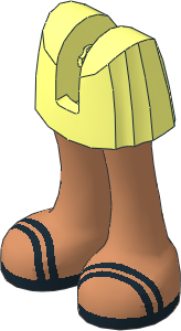 Figure Friends Legs with Short Skirt with Nougat Legs and Black Double Foot Straps Sandals Pattern