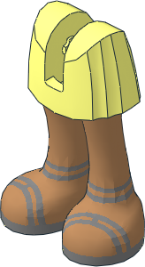 Figure Friends Legs with Short Skirt with Medium Nougat Legs and Silver Double Ankle and Foot Straps Sandals Pattern