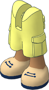 Figure Friends Legs with Cargo Pants with Medium Nougat Legs, Tan Shoes with Dark Blue Laces and Soles Pattern