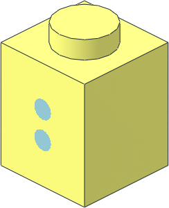 Brick  1 x  1 with Lightblue Colon Pattern