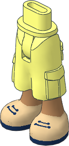 Figure Friends Hips and Legs with Cargo Pants with Medium Nougat Legs, Tan Shoes with Dark Blue Laces and Soles Pattern