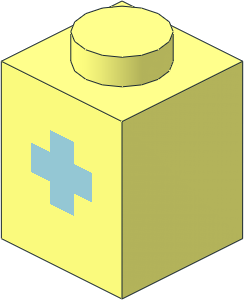 Brick  1 x  1 with Lightblue Plus Pattern