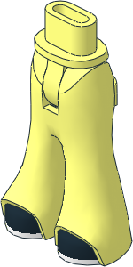 Figure Friends Hips and Legs with Bell-Bottoms Pants with Black Shoes with White Soles Pattern