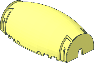 ~Windscreen  6 x 10 x  3 Ovoid with Cutout without Patternable Surface