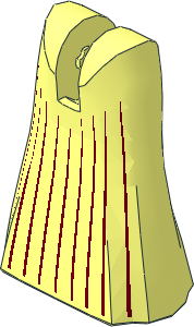 Figure Friends Legs with Full Length Skirt with Dark Red Pleat Lines Pattern