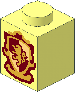 Brick  1 x  1 with Gryffindor House Lion Crest Emblem Pattern