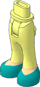 Figure Friends Hips and Legs with Trousers with Light Nougat Ankles and Dark Turquoise Shoes Pattern