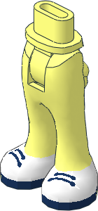 Figure Friends Hips and Legs with Trousers with White Shoes, Dark Blue Laces and Soles Pattern
