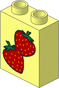 Duplo Brick  1 x  2 x  2 with Strawberries Pattern