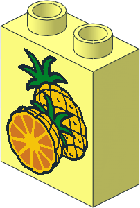 Duplo Brick  1 x  2 x  2 with Pineapples Pattern