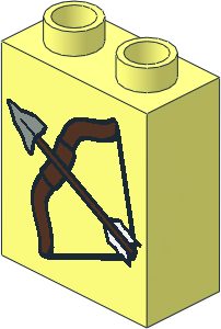 Duplo Brick  1 x  2 x  2 with Bow and Arrow Pattern