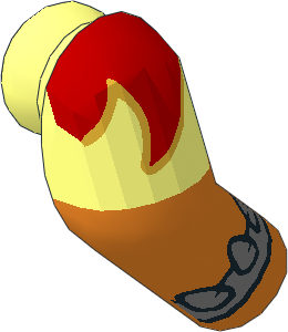 Minifig Arm Right with Red Fire Vest, Metallic Spiked Cuff Pattern