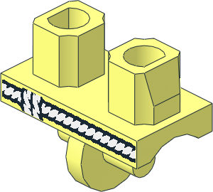 Minifig Hips with Black and White Rope Belt Pattern