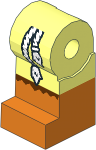 Minifig Leg Right with Rope Belt and Orange Feet Pattern