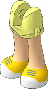 Figure Friends Legs with Shorts, Light Nougat Legs and Sand Blue Laces on Yellow and White Shoes Pattern
