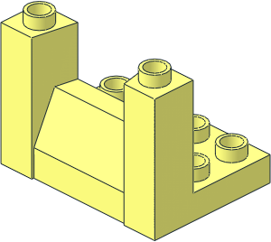 Duplo Plate  3 x  4 with  1 x  4 x  2 Wall and  1 x  2 x  1 Cutout