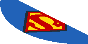 ~Electric Brick  4 x  4 x  0.667 Round - Top with  2 Studs with Superman Logo Pattern