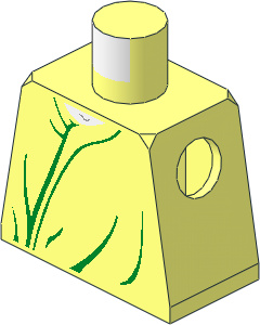 Minifig Torso with HP Voldemort Green Robe Lines Pattern