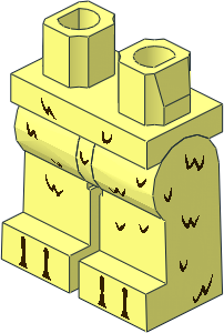 Minifig Hips and Legs with Dark Brown Fur Pattern