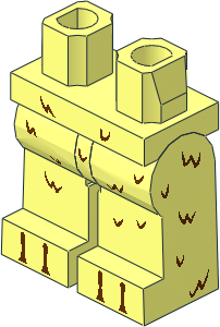 Minifig Hips and Legs with Reddish Brown Fur Pattern