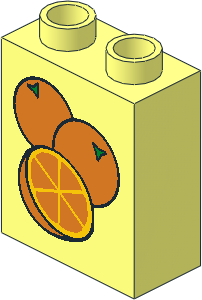 Duplo Brick  1 x  2 x  2 with Oranges Pattern