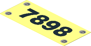 Sticker  0.8 x  1.9 with Black "7898" and Four Screws