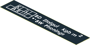 Sticker  0.7 x  3.8 with White "BD Stalgul Kgb" and "BW Phonings" on Black Background