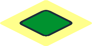 ~Sticker  1.8 x  1.8 with Green Rounded Square with Black Outline - Top Surface