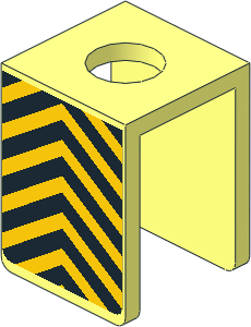 Minifig Vest with Black and Yellow Chevrons Stickers on Both Sides