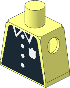 Minifig Torso with Police Badge and Four Buttons Sticker