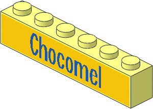 Brick  1 x  6 with Blue "Chocomel" Sticker